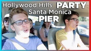 Hollywood Hills Party amp Santa Monica Pier  Evan Edinger Travel [upl. by Ecinuahs]