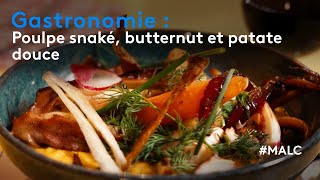 Gastronomie  poulpe snaké butternut et patate douce [upl. by Eirallih]