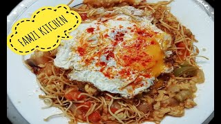 American chopsuey  Restaurant Style Fried Noodles  FAMZI KITCHEN [upl. by Atsev]