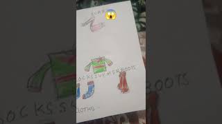 Winter season clothes drawing for kids drawing by my brother LKG 😱😱🫣 kids [upl. by Ribble]