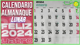 CALENDARIO ALMANAQUE LUNAR ENERO 2024 HD [upl. by Aisined305]