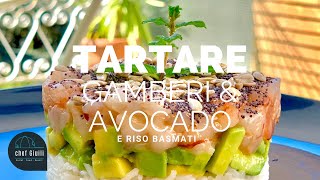 TARTARE di Gamberi con avocado e riso 🦐🥑🍚 chefgiuili cucina salmontartare [upl. by Judie]