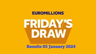 Euromillions draw live 05 January 2024  euromillions live tonight Draw 1701 [upl. by Attenweiler]