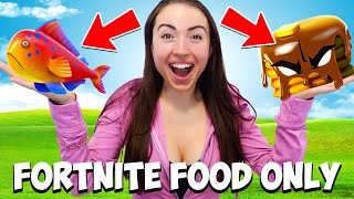 Eating ONLY NEW Fortnite Food for 24 HOURS Challenge [upl. by Vivle]