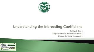 Understanding the Inbreeding Coefficient by Dr Mark Enns Part 1 [upl. by Lamahj]