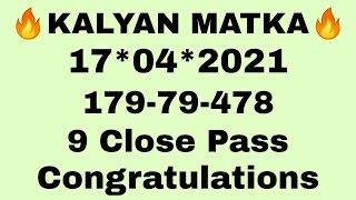 KALYAN MATKA 17042021  KALYAN OPEN  SPECIAL KALYAN MATKA VIP JODI  OPENCLOSE  SPECIAL OTC ANK [upl. by Llenyr]