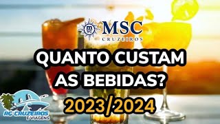 20232024 Cardápios MSC com os preços de todas as bebidas [upl. by Wolgast302]