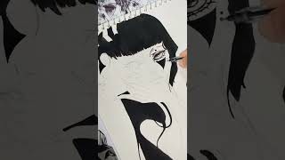 Tomie Kawakami via tomie animeart inktober artistonyoutube inkart tomie [upl. by Maite]