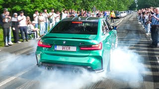 BMW M Cars Leaving BIMMERFEST 2024  BURNOUT MADNESS CLOSE CALLS FAILS POLICE [upl. by Encratia365]