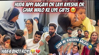 Huda Appi Aagayi Or Layi Ayesha Or Ghar Walo Ke Liye Gifts 😍 Haifa Bhot Royi 😭 Zeeshan amp Abresh [upl. by Nallek]