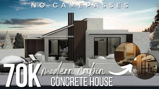 BLOXBURG  NO GAMEPASS Modern Cabin Concrete House  70k  Speedbuild [upl. by Tansey]