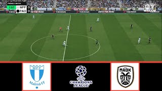 MALMO FF VS PAOK  UEFA CHAMPIONS LEAGUE 20242025  FOOTBALL LIFE 2024 [upl. by Relly93]