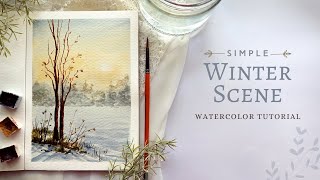 3 Colours to Paint a Simple Winter Scene Full Watercolor Tutorial [upl. by Lomasi143]