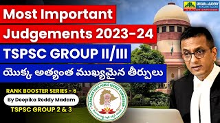 Most Important Judgements of 20232024  TSPSC GROUP 2 amp 3  Indian Polity for TSPSC GROUP 2 amp 3 [upl. by Ellednek]