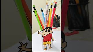 Cute shinchain Pen Holder Diy for kids  Easiest Craft ideaviralshort youtubeshortsshortsfeeddiy [upl. by Leveridge416]