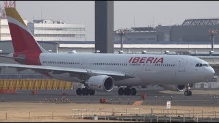 Iberia Airbus A330200 ECMNL Takeoff from NRT 16R [upl. by Anyel]