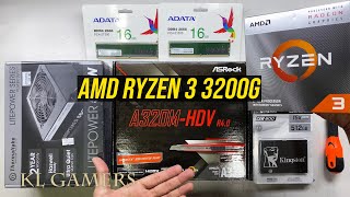 AMD Ryzen 3 3200G ASRock A320MHDV R40 ADATA 32GB DDR4 PC Build [upl. by Fina386]