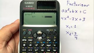 FACTORIZAR TRINOMIOS DE LA FORMA ax²bxc  Calculadora Casio [upl. by Dygall]