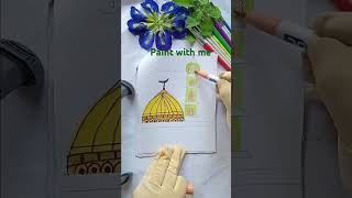 Beautiful mosque arabic art paintingeasy painting how paintingideas shorts viral mini for [upl. by Mackoff]