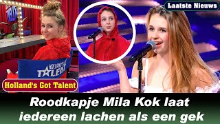 Hollands Got Talent 2023 Mila Kok laat iedereen lachen als een gek met het bijzondere Roodkapje [upl. by Samal]