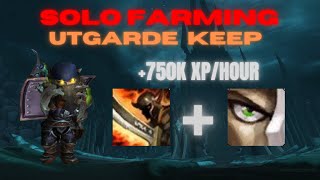 Warrior solo leveling in Utgarde Keep  WOTLK BETA  15mrun 750k XPhour [upl. by Aramo]