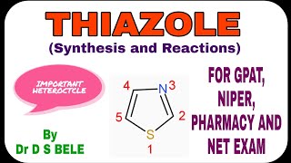 THIAZOLE SYNTHESIS REACTIONS AND MEDICINAL COMPOUNDS [upl. by Odawa345]