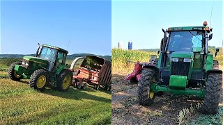 Chopping Corn and Alfalfa Silage on The Same Day l Harvest 2022 [upl. by Ainar]