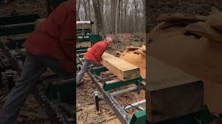 Cutting Posts from Oak sawmill [upl. by Tice]