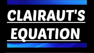 Clairauts Equation [upl. by Besnard]