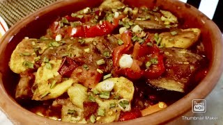 CHICKEN AND VEGETABLES SIZZLING  طاجن بالدجاج والخضار [upl. by Sivolc]