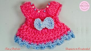 Souvenir a crochet para baby shower vestidito paso a paso [upl. by Nivrad]