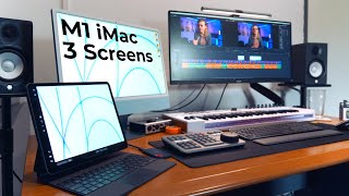 M1 iMac Triple Monitors with M1 iPad Pro Sidecar  ULTIMATE PRODUCTIVITY [upl. by Robyn]