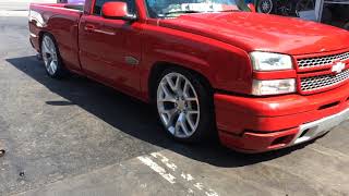 DROPPED CHEVY SILVERADO GETTING SOME GMC REPS 22quot INSTALLED WHEEL DEALS [upl. by Monte]