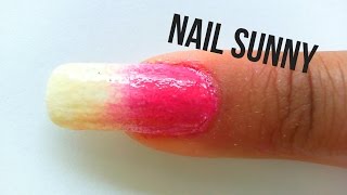 Nail art  Dégradé Rose et jaune [upl. by Dodds]