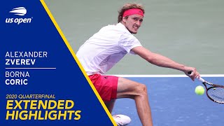 Alexander Zverev vs Borna Coric Extended Highlights  2020 US Open Quarterfinal [upl. by Ydac]