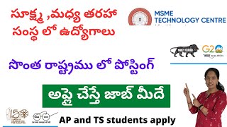 MSME RECRUITMENT 2024  MSME VIZAG Notification 2024  MSME apply process  Telugu jobs [upl. by Eitnom410]