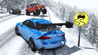 Slippery Road Crashes 2  Beamng drive [upl. by Melly]