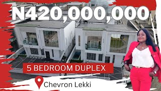 Inside a N420M Contemporary 5 Bedroom Duplex in Chevron Lekki [upl. by Alrac]