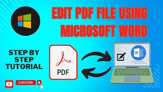 How to Edit PDF Files using Microsoft Word  StepbyStep Tutorial [upl. by Yrrehc]