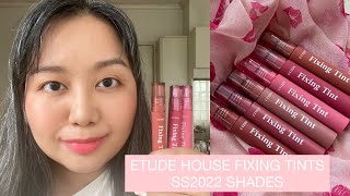 Swatches  Try On ALL 3 NEW SS2022 SHADES of ETUDE HOUSE FIXING TINTS [upl. by Kamilah]