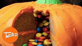 Pumpkin Piñata Cake Recipe  Halloween Party Recipes  Halloween Food  Twisted [upl. by Akinihs]