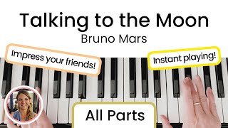 How to play Talking to the Moon  Bruno Mars  EASY Piano Tutorial [upl. by Laurinda]