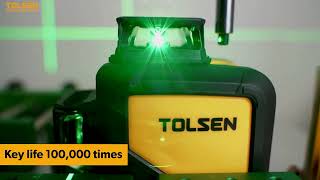 Tolsen Greenbeam selfleveling twoplane leveling and alignmentline laser INDUSTRIAL 35154 [upl. by Arihaz]