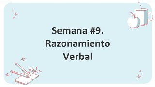 Clase 9 Razonamiento Verbal Curso PAA Grupo 2 2024 [upl. by Jerri]