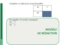 4ème  PROPORTIONNALITE  Quatrième proportionnelle [upl. by Oine]