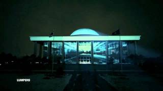 태권브이 전설의 국회의사당 돔 taekwon V projection mappingmedia facade [upl. by Aihsekal]