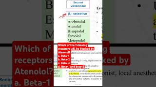 Which of the following receptors will be blocked by Atenolol [upl. by Rramahs]