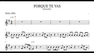 Porque te vas  Jeanette  Playback Partitura para Saxo alto [upl. by Ailat379]