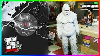 EMPLACEMENT DEBLOQUE TENUE YETI GTA 5 ONLINE  unlock Yeti Hunt outfit All Locations Guide [upl. by Ekim]