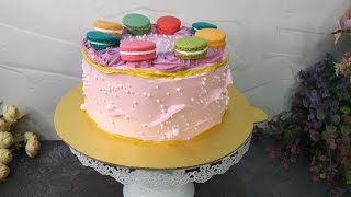 Easy cake decoration with whipped cream frosting  Cake Decoration [upl. by Reeher682]